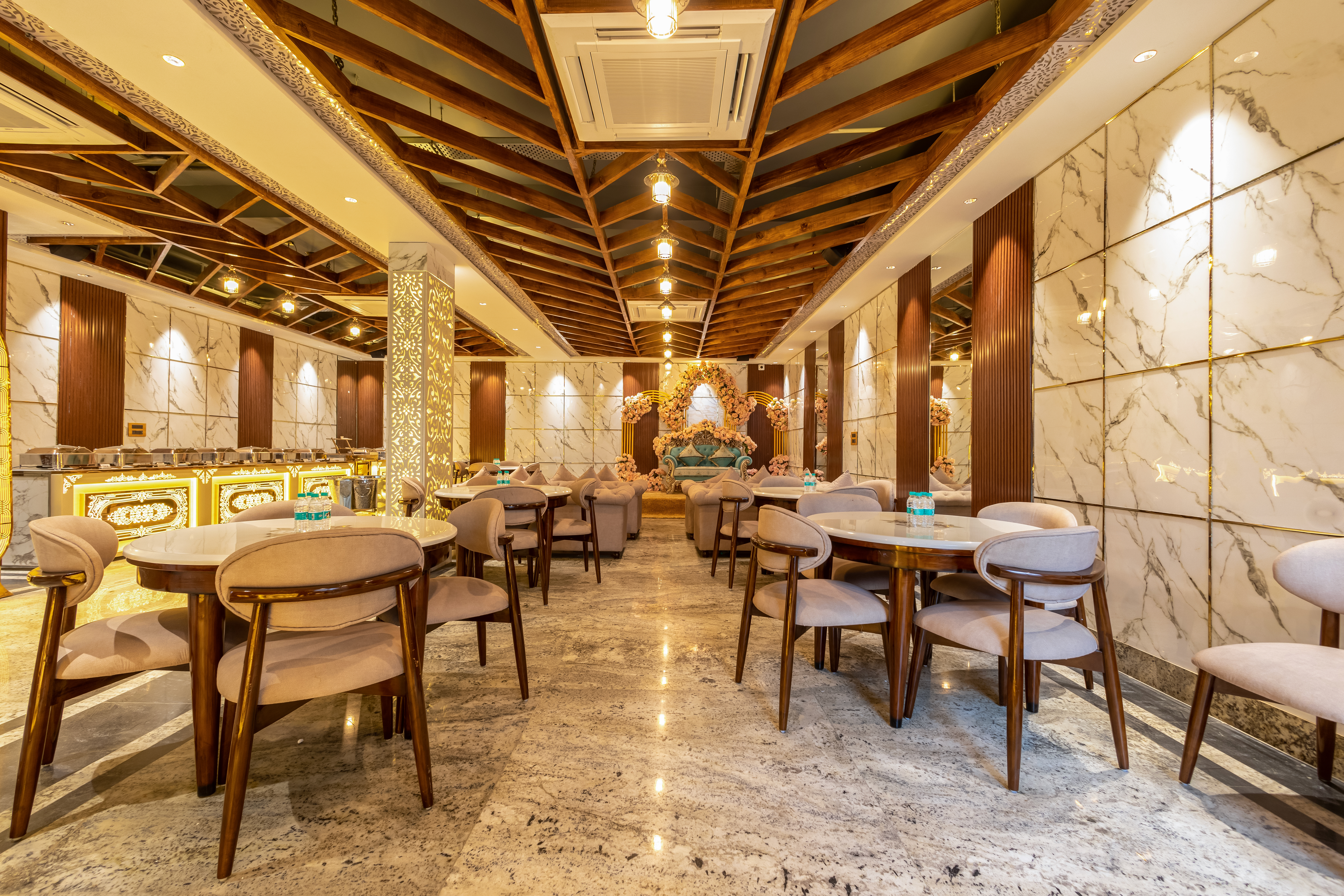 The Grand Silver Ballroom banquet hall setup at Hotel Silver Star, Greater Noida