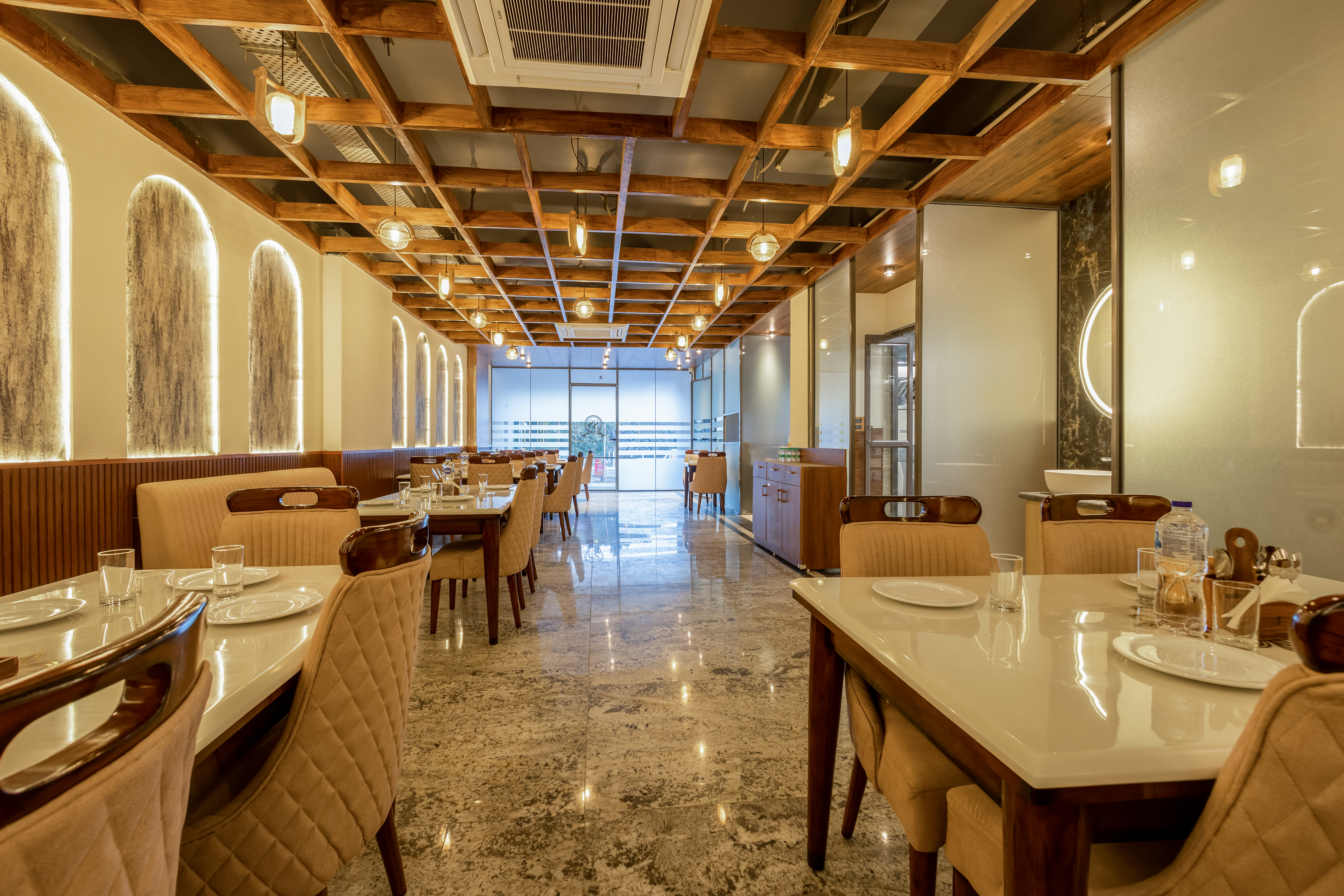The Silver Flame restaurant dining area at Hotel Silver Star, Greater Noida